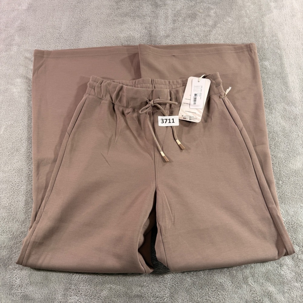Kyodan Wide Leg Lounge Pants Women Small Taupe Grey Essentials 4-Way Stretch NWT